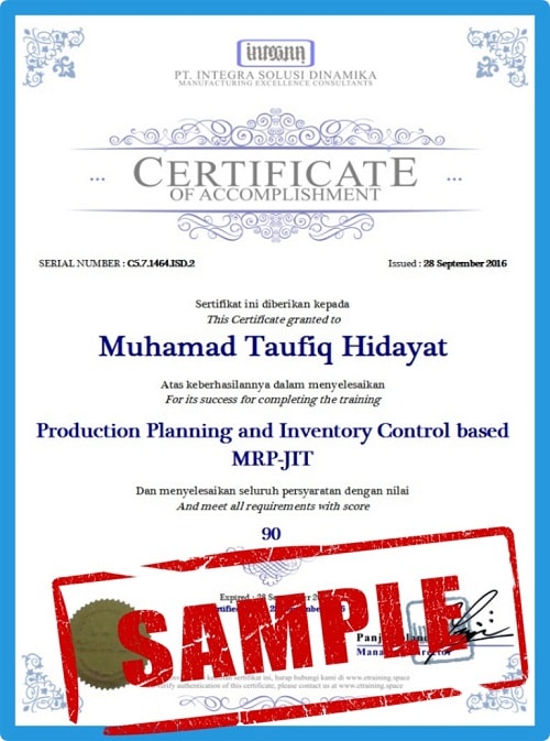 contoh tampilan sertifikat eTraining Indonesia